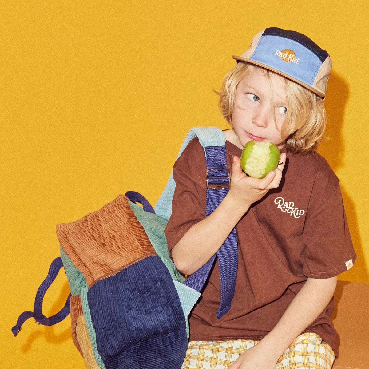 Rad Kid Five Panel Splice Blue Twill Cap