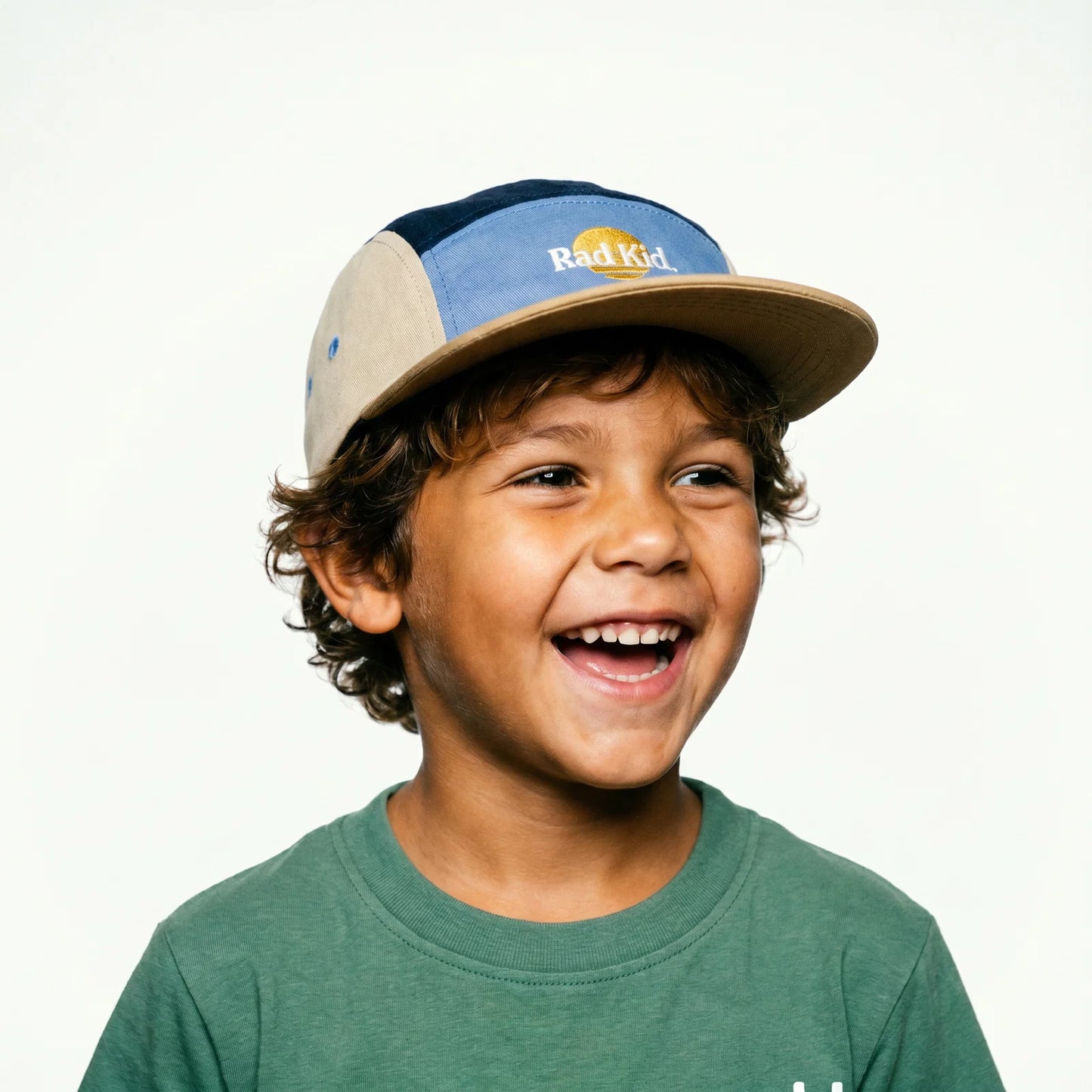 Rad Kid Five Panel Splice Blue Twill Cap