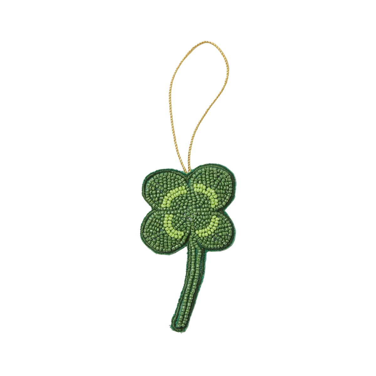 Clover Green Beaded Christmas Decoration