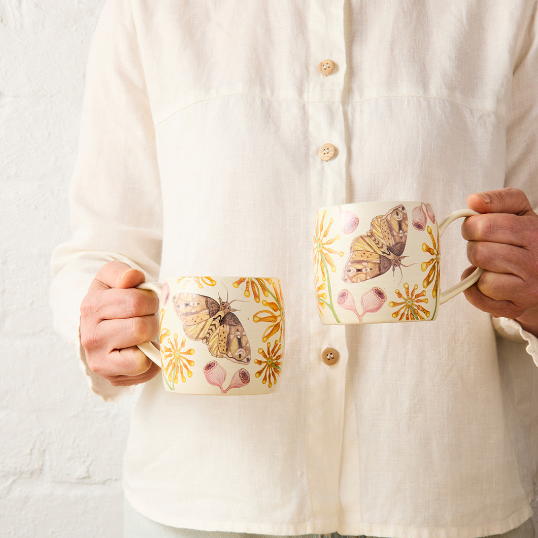 Firewheel Tree Buttermilk Mugs Set of 2