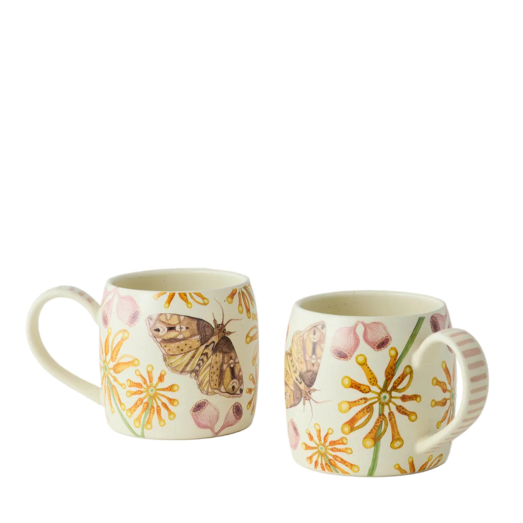 Firewheel Tree Buttermilk Mugs Set of 2