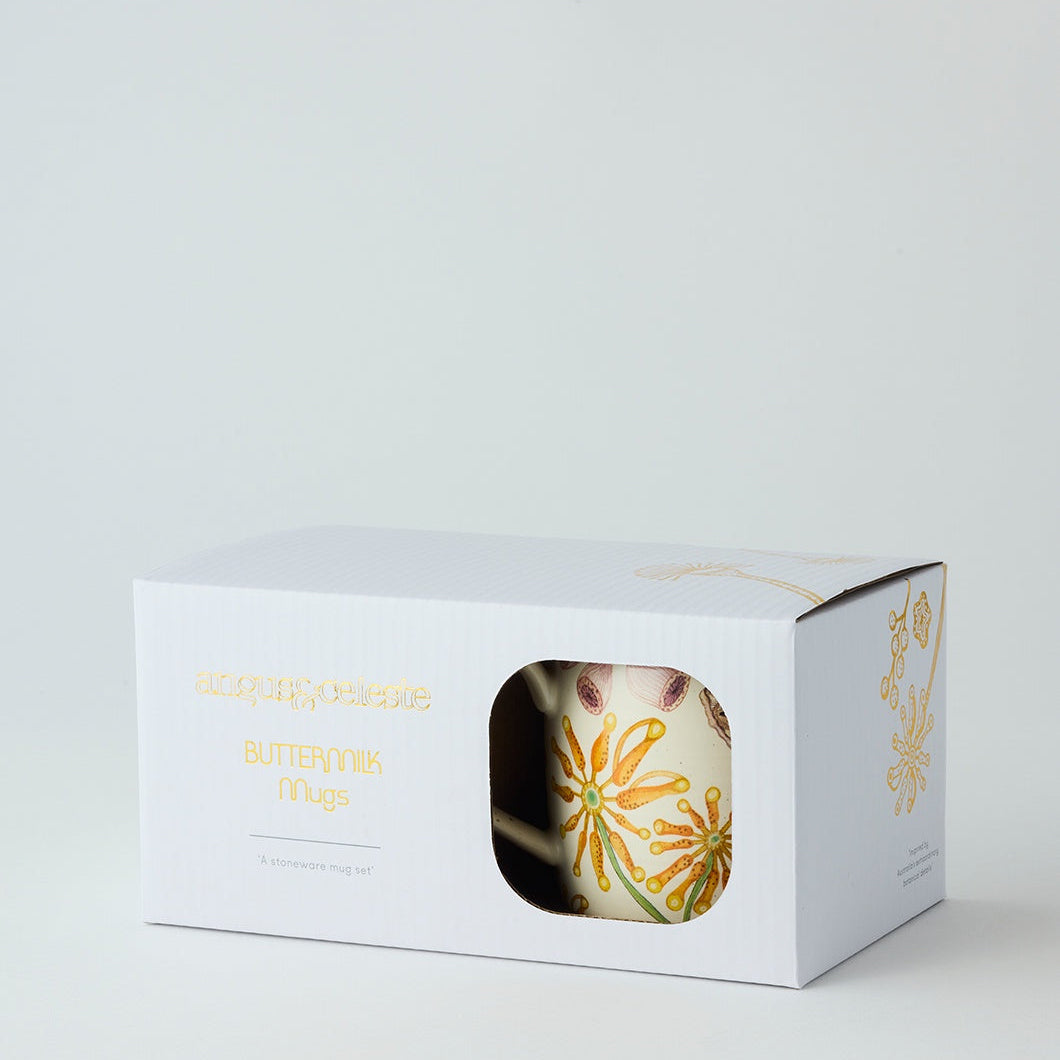 Firewheel Tree Buttermilk Mugs Set of 2