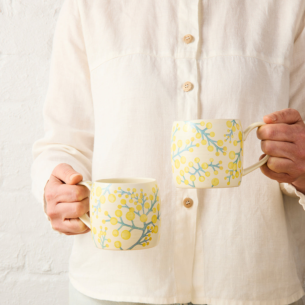 Wattle Buttermilk Mugs Set of 2