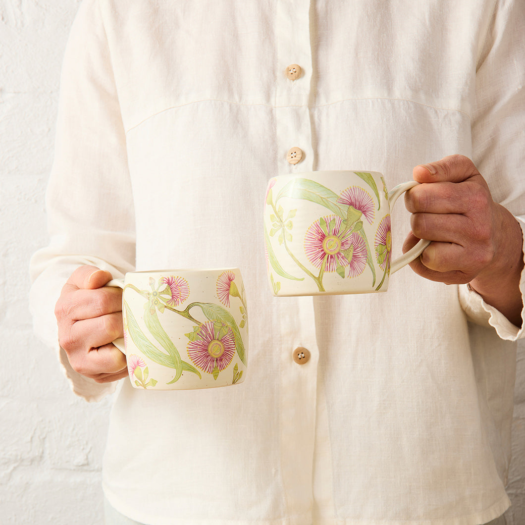 Pink Eucalyptus Buttermilk Mugs Set of 2