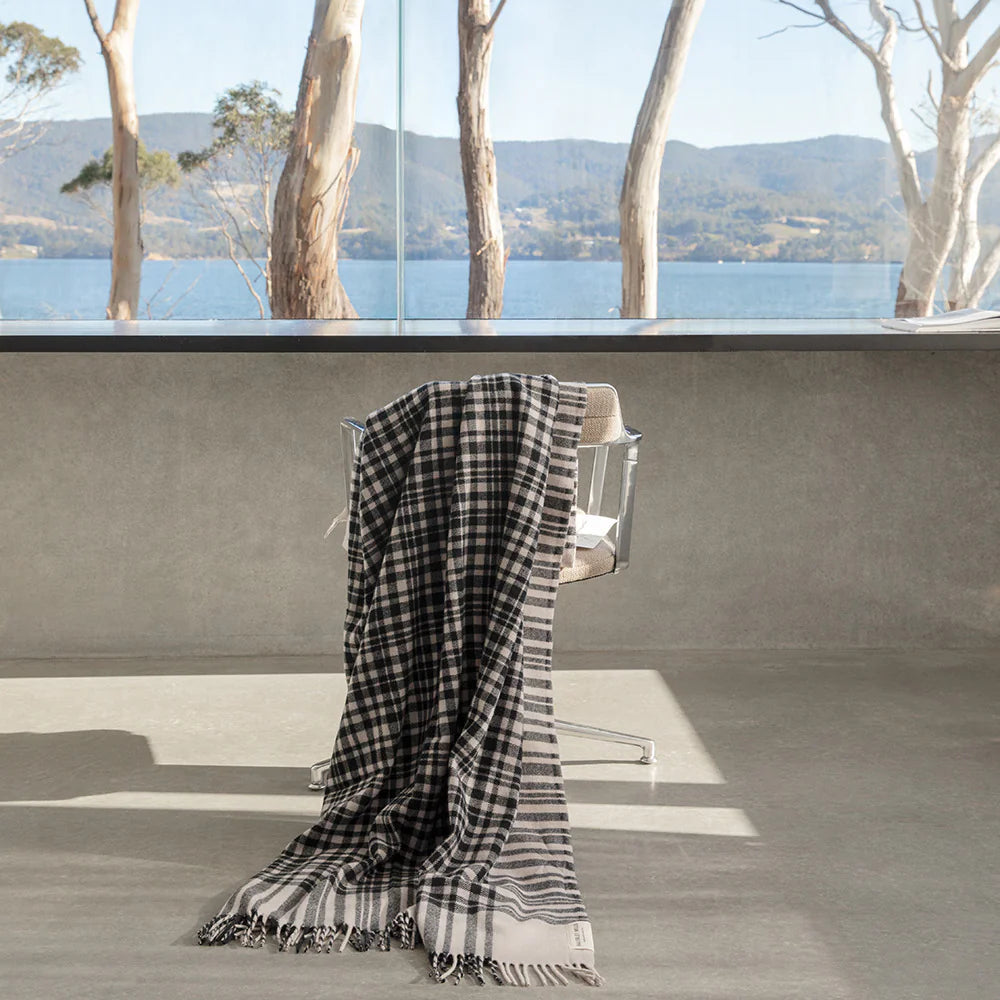 Bask Charcoal Merino Wool Throw