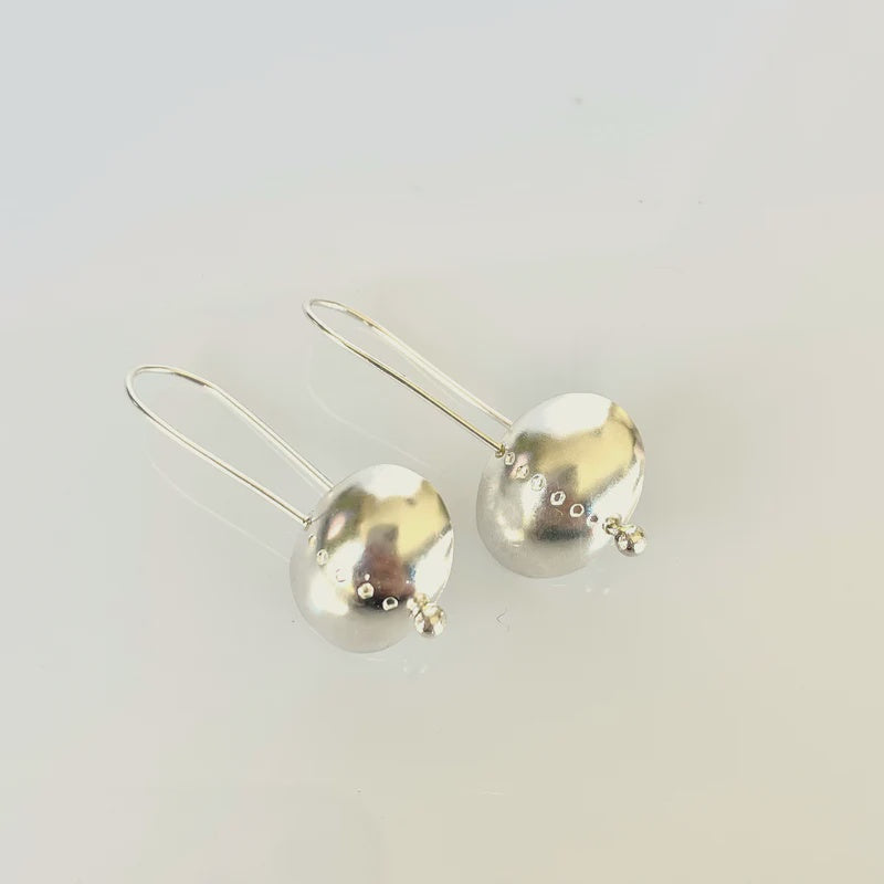 Beetle Drop Earrings Silver