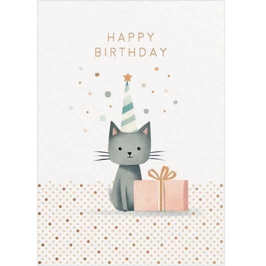 Happy Birthday Cat Greeting Card