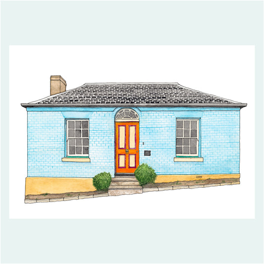 Blue Cottage Art Print