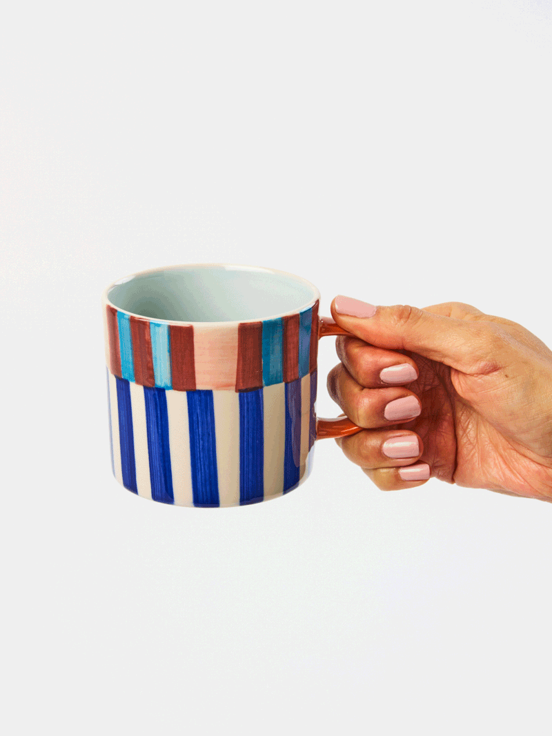 Bloomie Blue Stripe Mug
