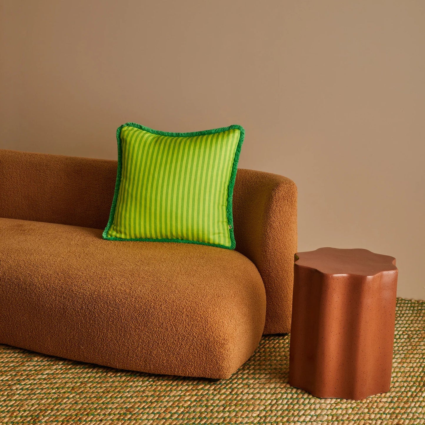 Pinstripe Lime Cushion