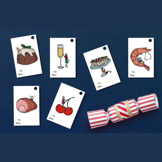 Assorted Christmas Lunch Gift Tags - Pack of 6