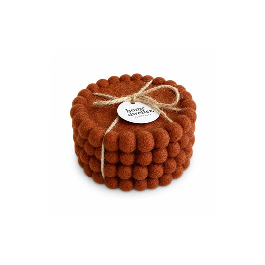 Spiced Cocoa Felt Coaster Set of 4