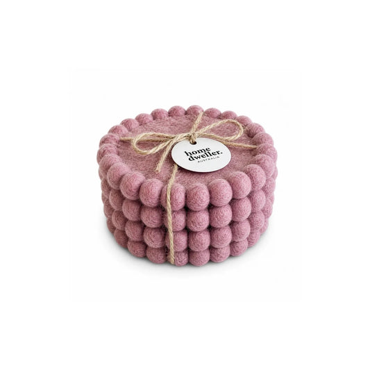 Vintage Rose Felt Coaster Set of 4
