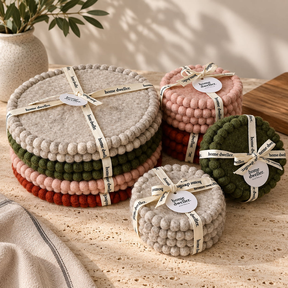 Forest Felt Trivets Set of 2