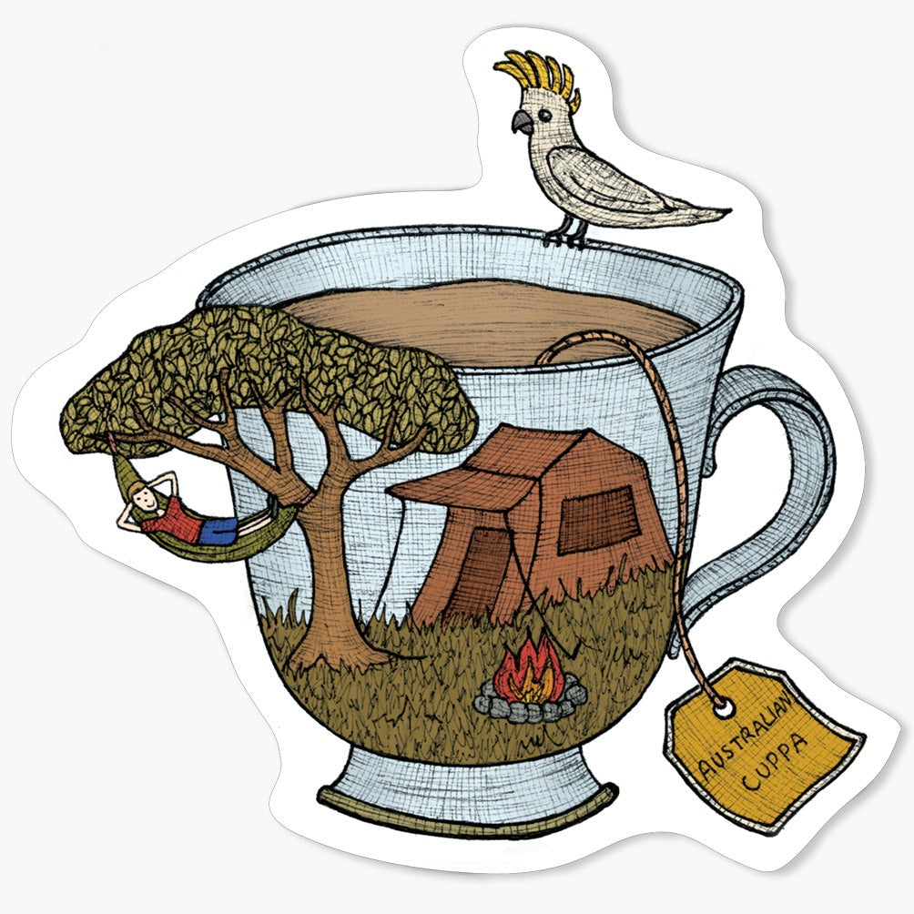 Teacup Camping Magnet