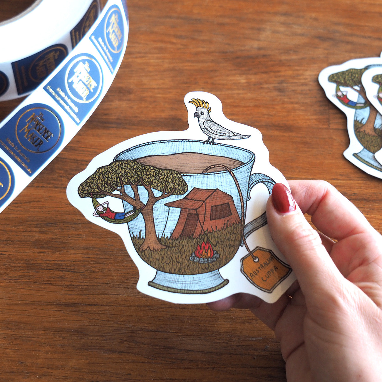 Teacup Camping Magnet