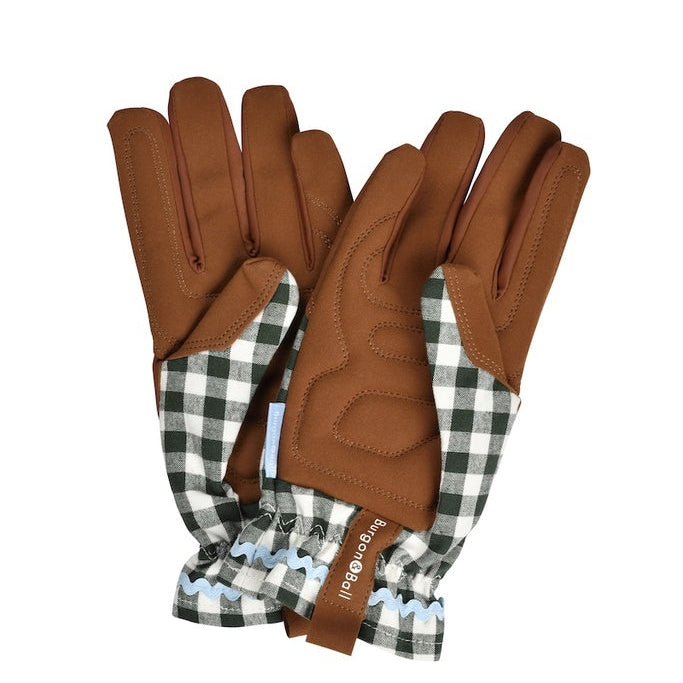 Gingham Check Heritage Green Gardening Gloves