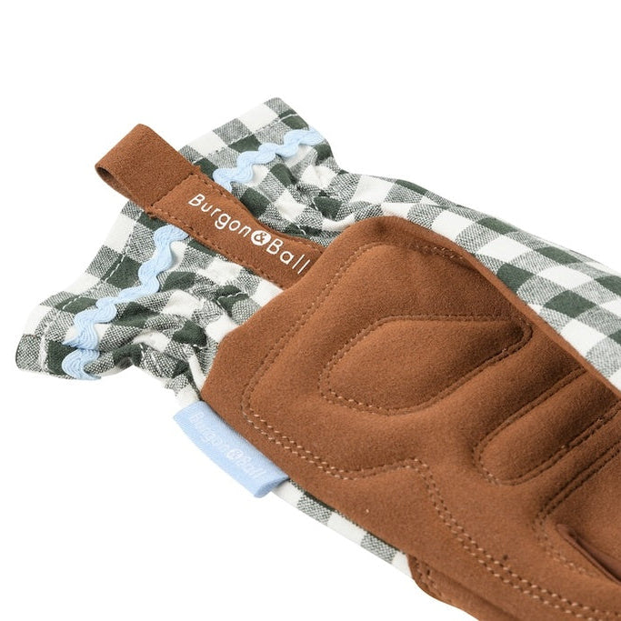 Gingham Check Heritage Green Gardening Gloves