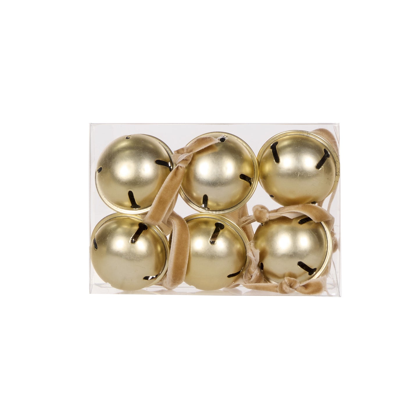 Metallic Gold Bell Ornaments - 6 Pack