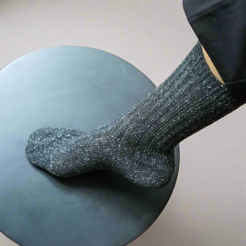 Black Dust Star Silk & Wool Socks