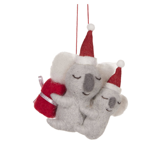 Wool Koala Family Decoration