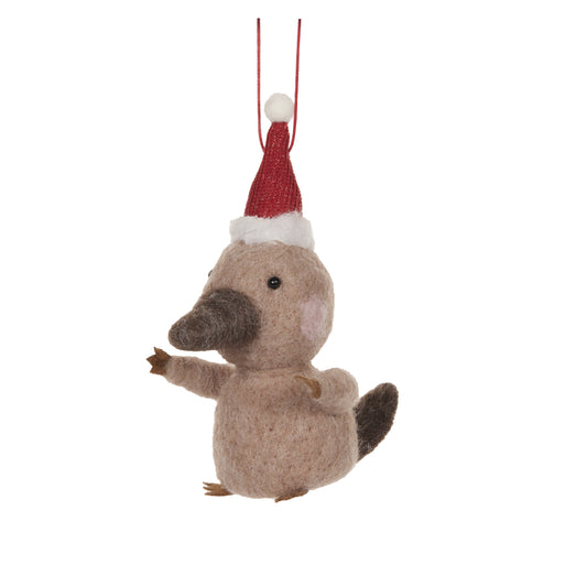 Wool Platypus With Santa Hat