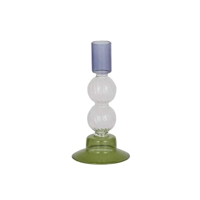Blue & Green Glass Candleholder