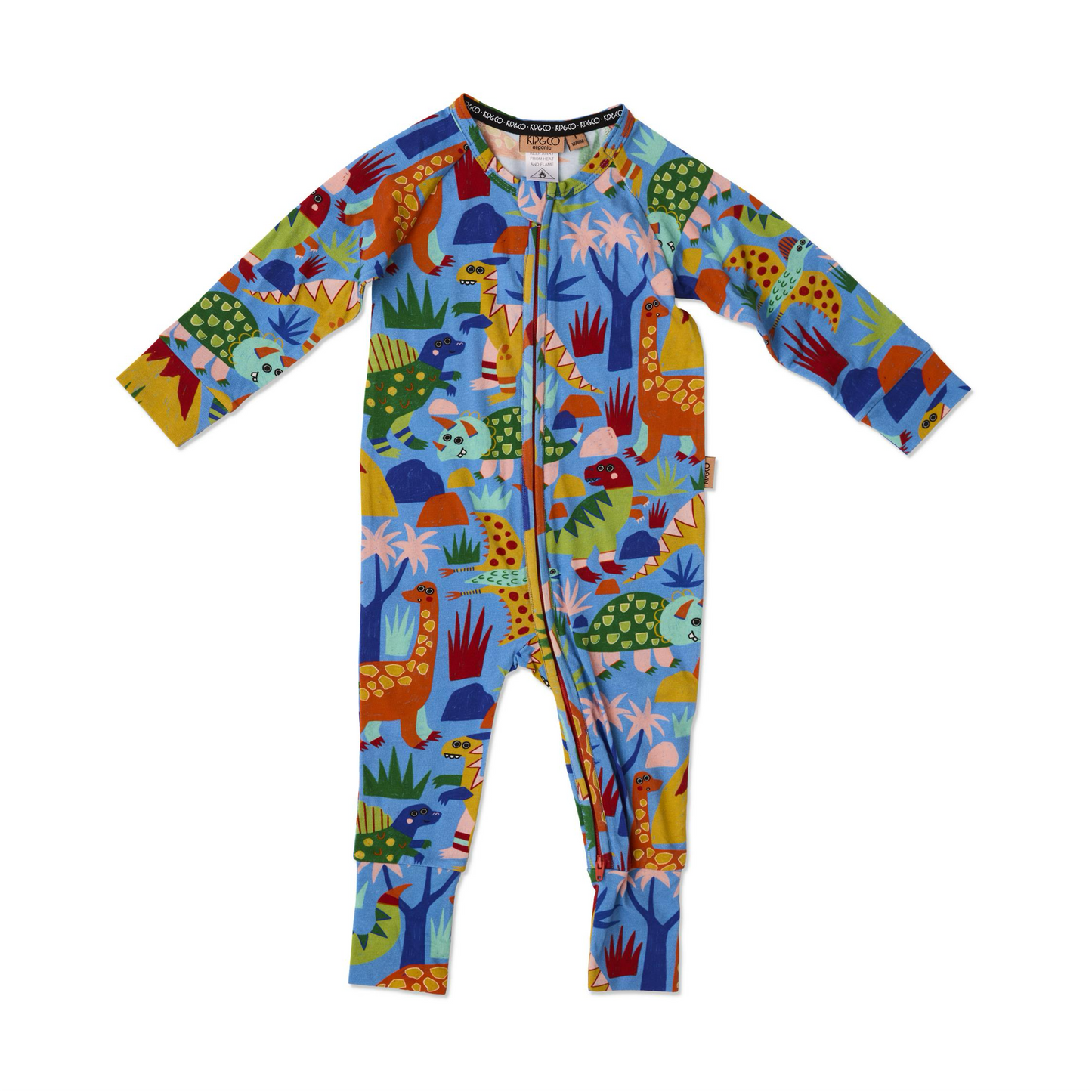 Dinosaur Roar Organic Long Sleeve Zip Romper