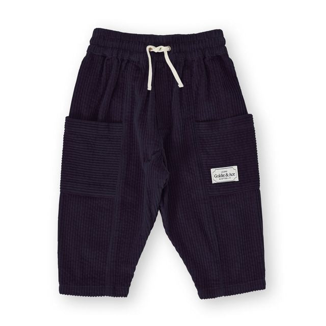 Kit Navy Corduroy Kids Pocket Pant