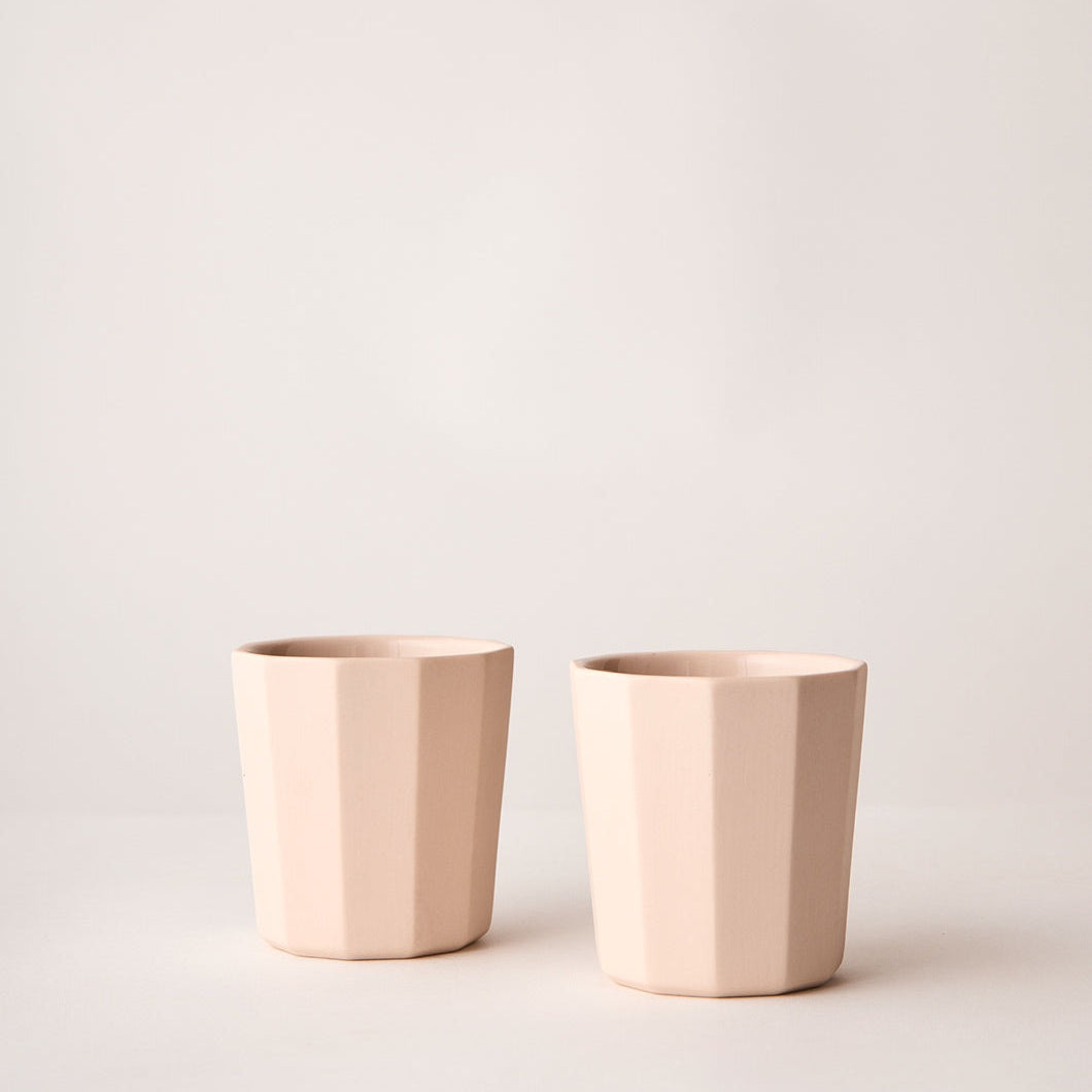 Rose Facet Latte Cups Set of 2
