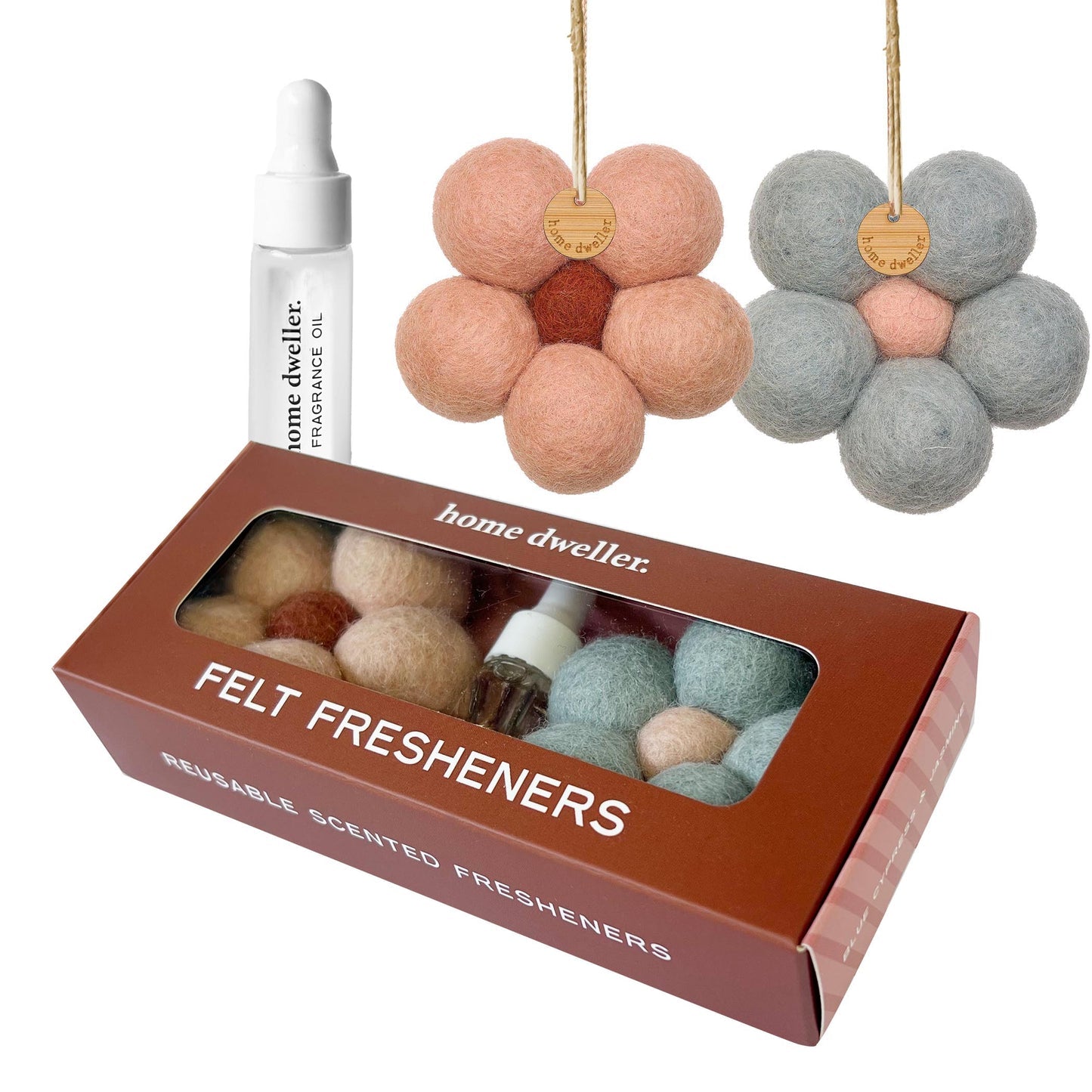 Felt Flower Fresheners - Blue Cypress & Jasmine