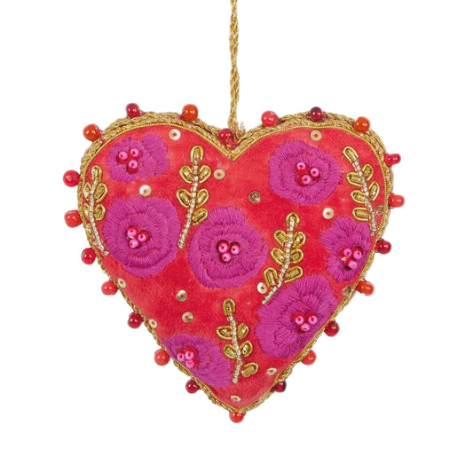 Florale Velvet Heart Decoration
