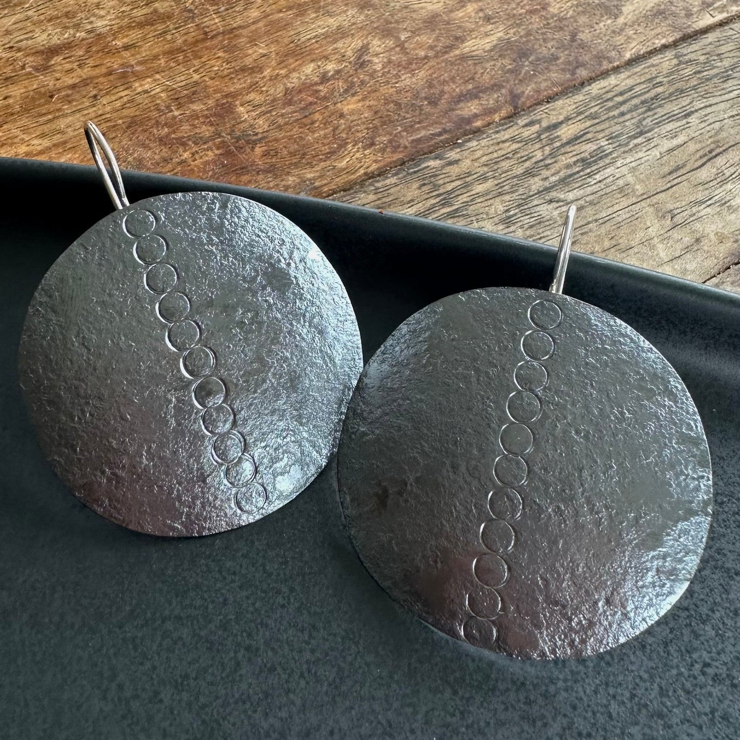 Mars Return Oxidised Copper Earrings