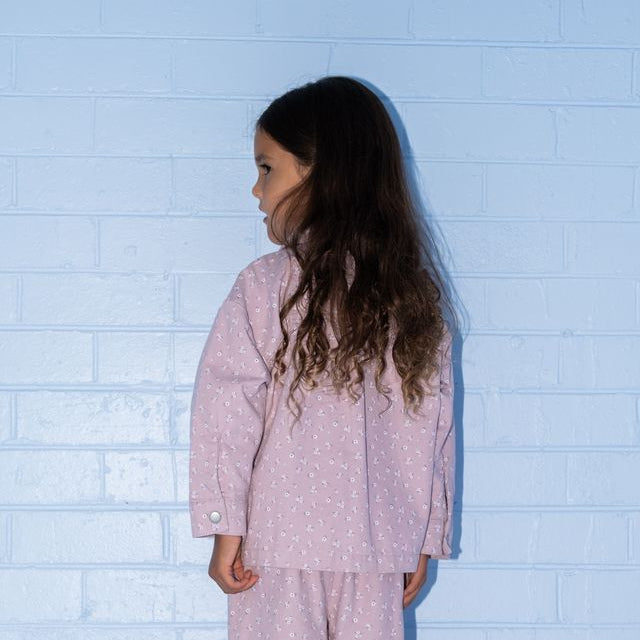 Organic Bloom Denim Kids Shirt Jacket