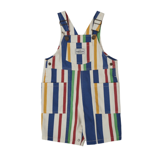 90's Bold Stripe James Denim Pocket Baby Overalls