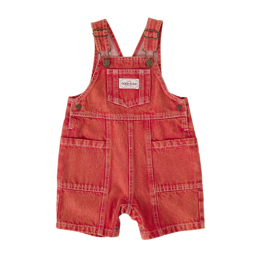 James Vintage Washed Denim Pocket Kids Overalls
