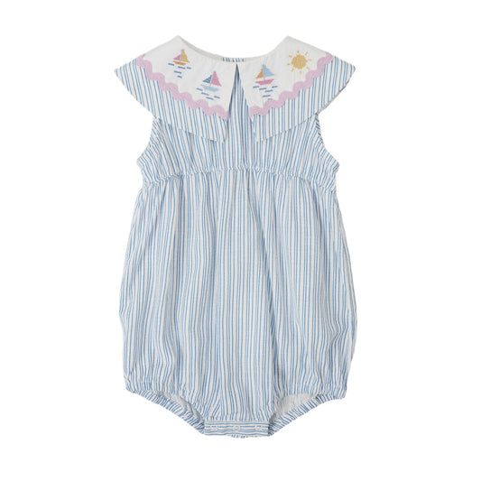 Sailor Stripe Ava Collared Romper
