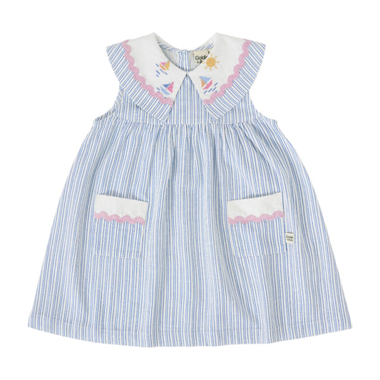Sailor Stripe Lucy Collared Kids Dress