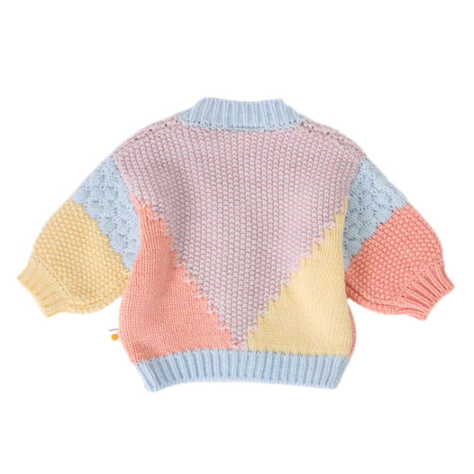 Colour Block Knit Kids Cardigan