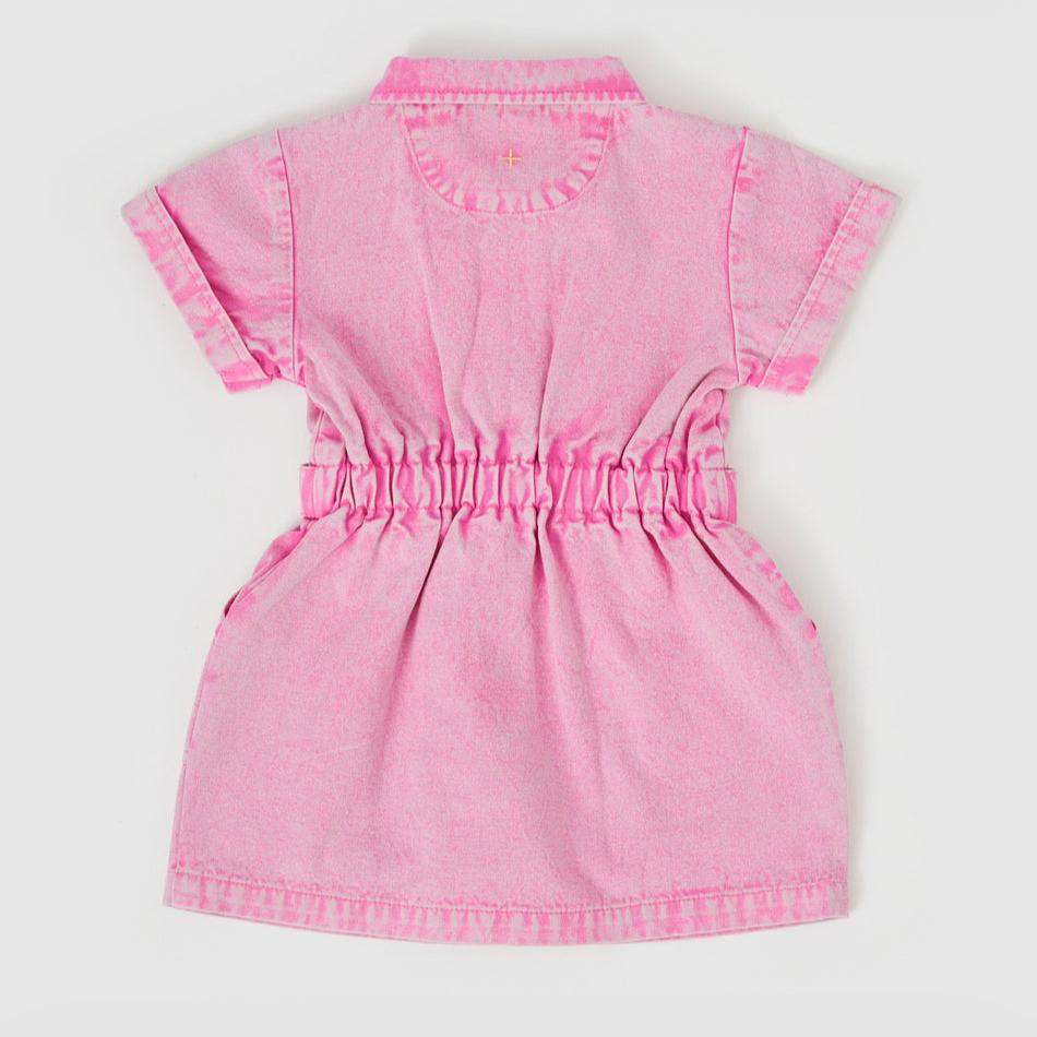 Piper Denim Bubblegum Belted Dress