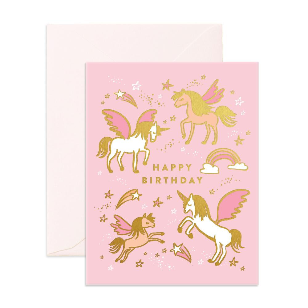 Birthday Unicorns Greeting Card