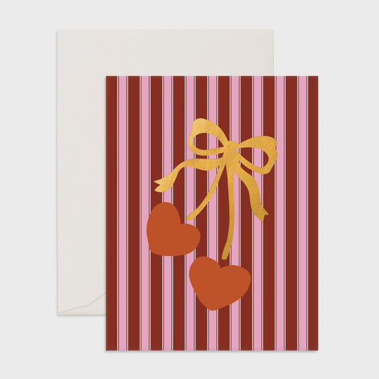 Cherry Bow Greeting Card