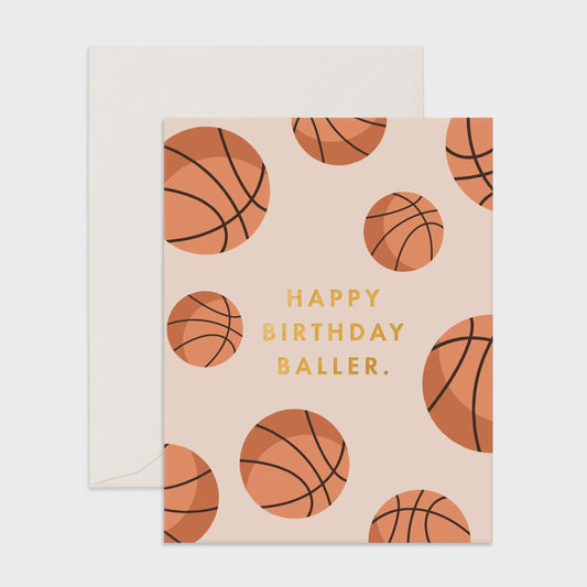 Birthday Basket Baller Greeting Card