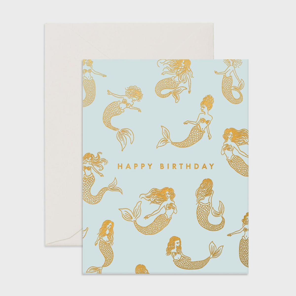 Birthday Mermaids Seafoam Greeting Card