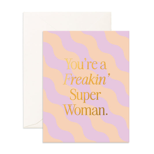Freakin' Superwoman Ripple Greeting Card