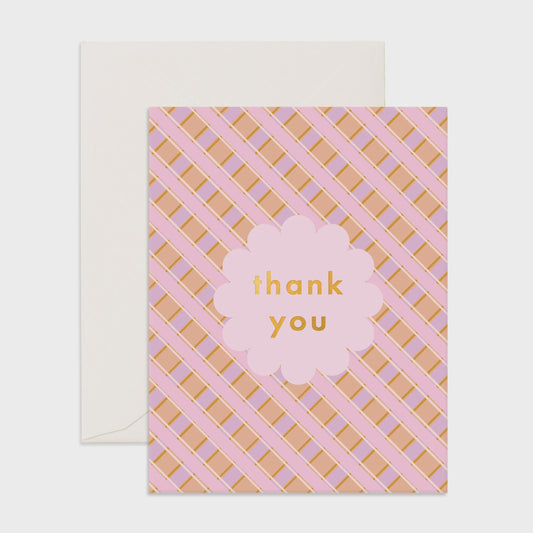 Thank You Petal Plaid Greeting Card