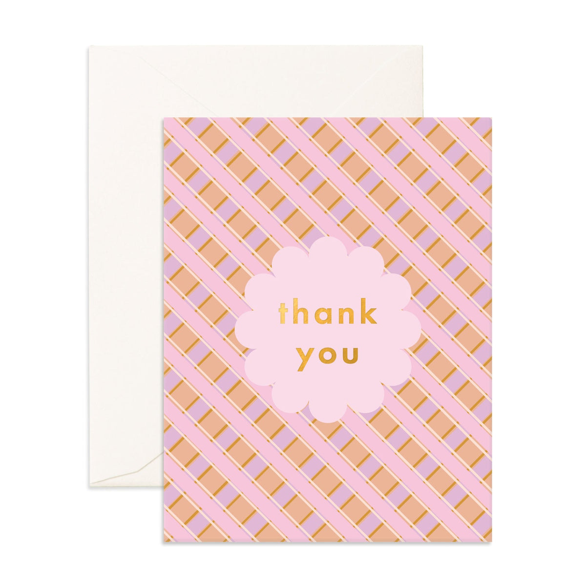 Thank You Petal Plaid Greeting Card