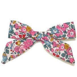 Liberty Pink & Teal Betsy Ann Soft Bow Clip