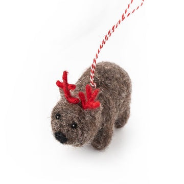 Wally Wombat Wool Decoration
