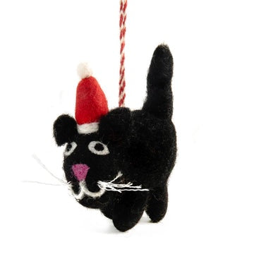 Blackie Cat Wool Decoration